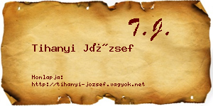 Tihanyi József névjegykártya